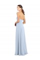 Comprare Azzurro cielo Linea A Senza spalline Chiffona Lunga Abiti da damigella donore