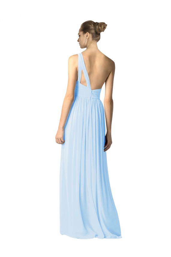 Comprare Azzurro cielo Linea A Una spalla Chiffona Lunga Abiti da damigella donore