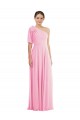 Comprare Barely rosa Tromba Una spalla Chiffona Lunga Abiti da damigella donore