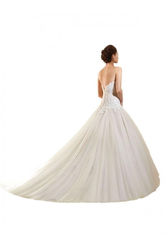 Comprare Bianco Abito da ballo Innamorato Tulle Pizzo Abiti da sposa