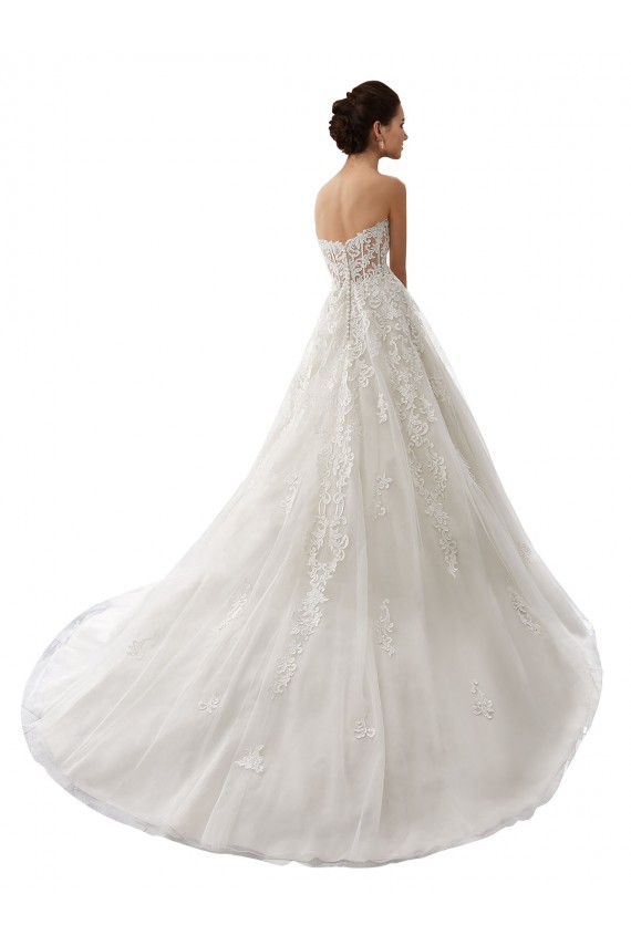 Comprare Bianco Linea A Innamorato Tulle Pizzo Abiti da sposa