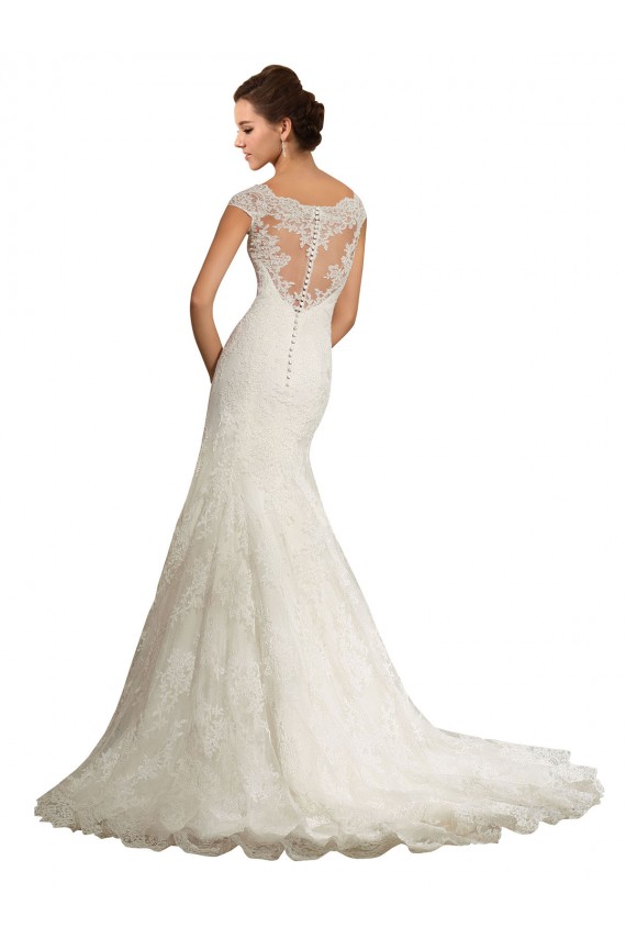 Comprare Bianco Stile sirena Barca Pizzo Abiti da sposa