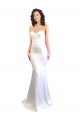 Comprare Bianco Stile sirena Innamorato Alto Collo Crespo Elastico Lunga Formali Abiti da damigella donore / Abiti da sera / Abiti da ballo