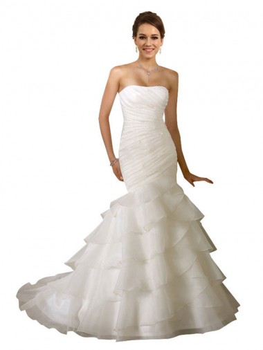 Comprare Bianco Stile sirena Innamorato Tulle Abiti da sposa