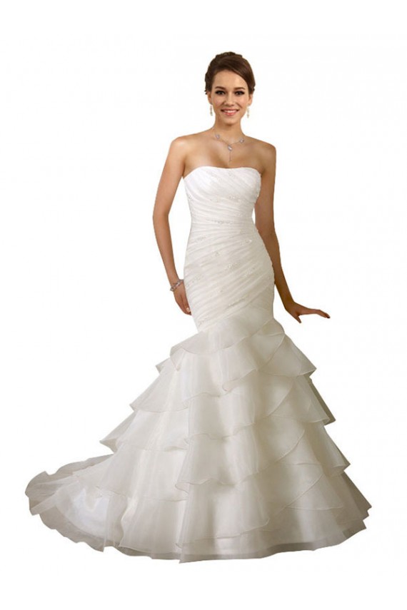 Comprare Bianco Stile sirena Innamorato Tulle Abiti da sposa