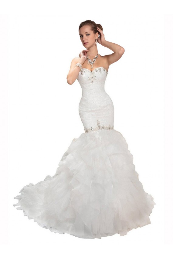 Comprare Bianco Stile sirena Innamorato Tulle Abiti da sposa