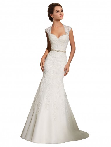 Comprare Bianco Stile sirena Innamorato Tulle Pizzo Abiti da sposa