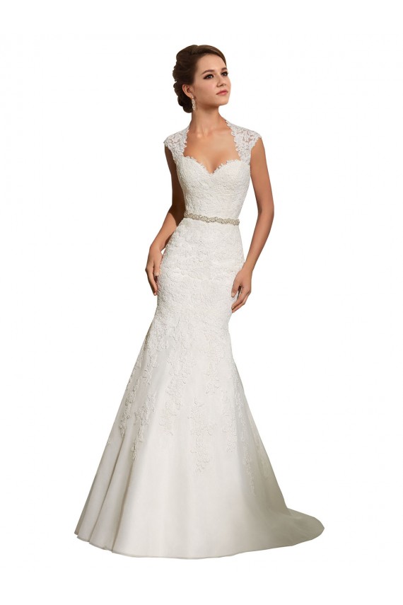 Comprare Bianco Stile sirena Innamorato Tulle Pizzo Abiti da sposa