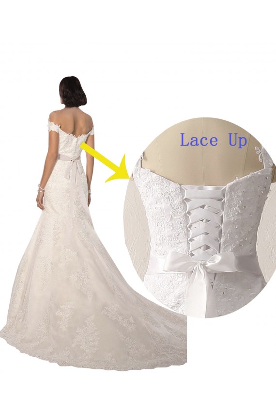Comprare Bianco Stile sirena Pizzo Spiaggia Abiti da sposa