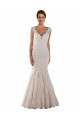 Comprare Bianco Stile sirena Scollatura a V Pizzo Abiti da sposa