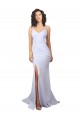Comprare Bianco Stile sirena Sottili Alto Collo Crespo Elastico Semplice Spiaggia Abiti da sposa