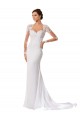 Comprare Bianco Tubino Innamorato Chiffona Pizzo Abiti da sposa