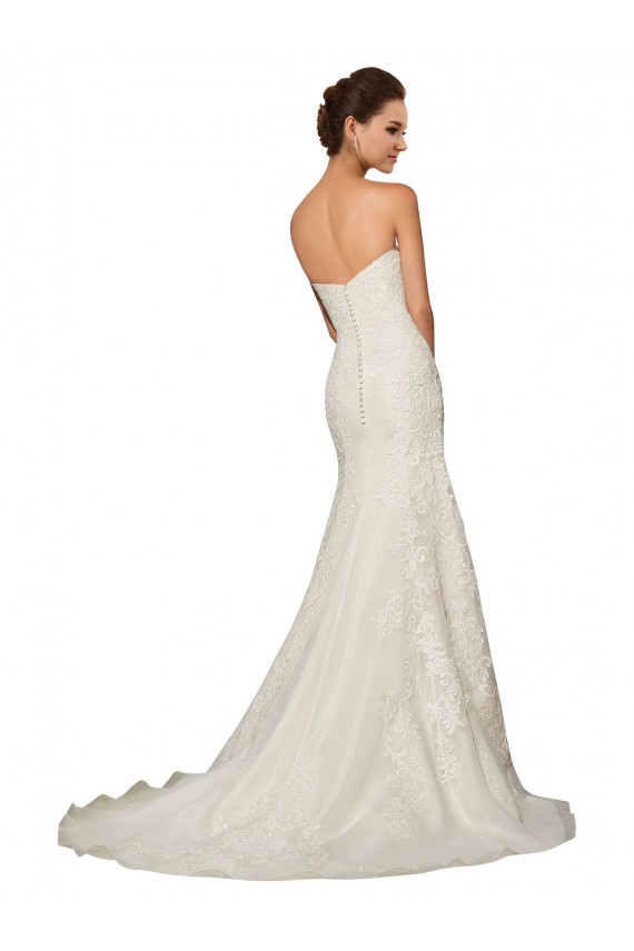 Comprare Bianco Tubino Innamorato Tulle Pizzo Abiti da sposa