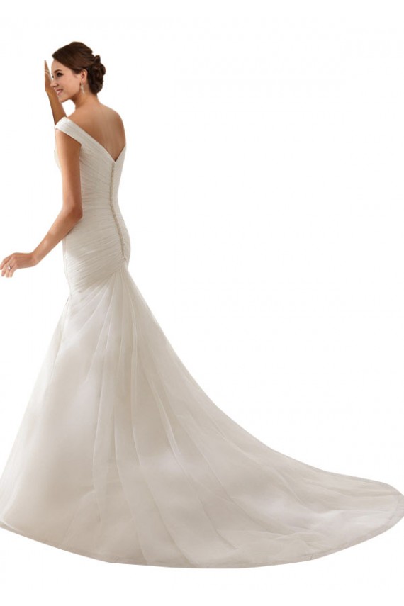Comprare Bianco Tubino Tulle Abiti da sposa