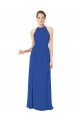 Comprare Blu Reale Linea A Capestro Chiffona Lunga Abiti da damigella donore