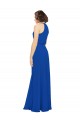 Comprare Blu Reale Linea A Collo Gioiello Chiffona Lunga Abiti da damigella donore