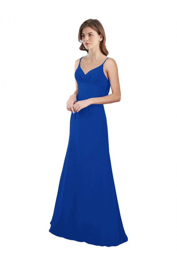 Comprare Blu Reale Linea A Innamorato Chiffona Lunga Abiti da damigella donore