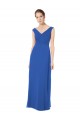 Comprare Blu Reale Linea A Scollatura a V Chiffona Lunga Abiti da damigella donore
