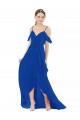 Comprare Blu Reale Linea A Scollatura a V Chiffona Lunga Abiti da damigella donore