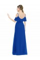 Comprare Blu Reale Linea A Scollatura a V Chiffona Lunga Abiti da damigella donore