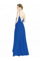 Comprare Blu Reale Linea A Sottili Scollatura a V Chiffona Lunga Abiti da damigella donore