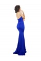 Comprare Blu Reale Stile sirena Innamorato Alto Collo Crespo Elastico Lunga Formali Abiti da damigella donore / Abiti da sera / Abiti da ballo