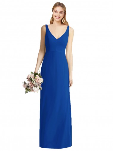 Comprare Blu Reale Stile sirena Innamorato Chiffona Lunga Abiti da damigella donore