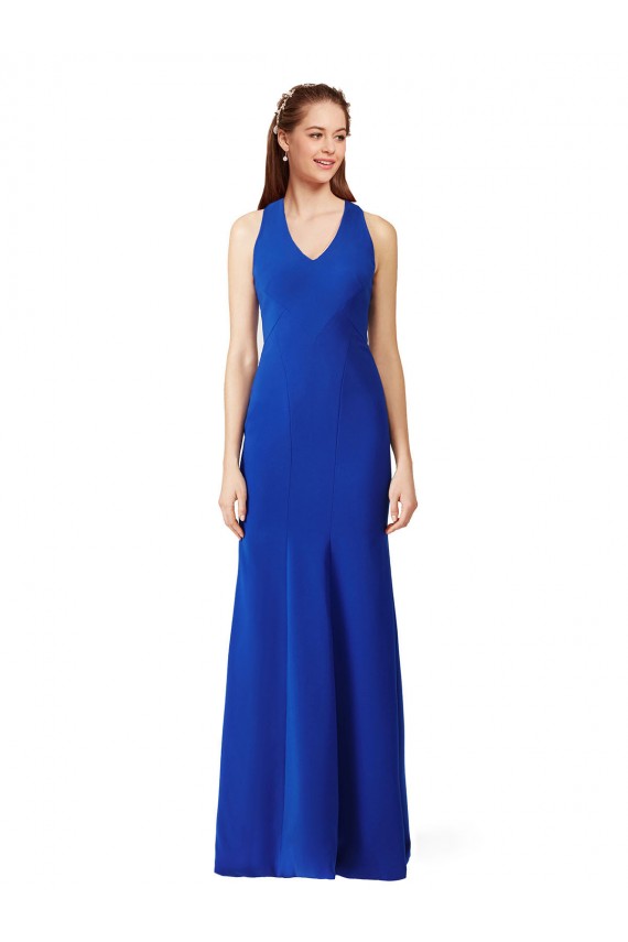 Comprare Blu Reale Stile sirena Scollatura a V Crespo Elastico Lunga Formali Abiti da damigella donore / Abiti da sera / Abiti da ballo