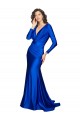 Comprare Blu Reale Stile sirena Scollatura a V Raso Setoso Lunga Formali Abiti da damigella donore / Abiti da sera / Abiti da ballo