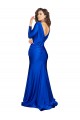 Comprare Blu Reale Stile sirena Scollatura a V Raso Setoso Lunga Formali Abiti da damigella donore / Abiti da sera / Abiti da ballo