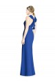 Comprare Blu Reale Tromba Capestro Alto Collo Chiffona Lunga Abiti da damigella donore
