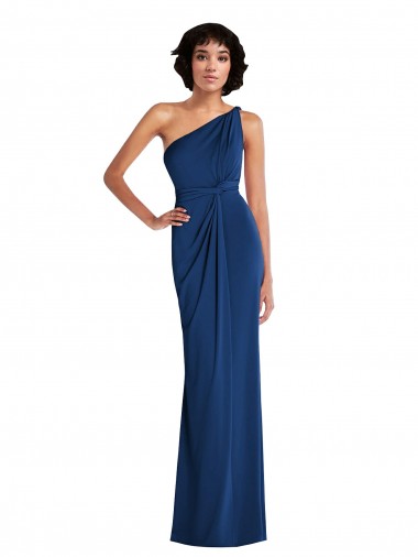 Comprare Blu Reale Tubino Una spalla Spandex Lunga Abiti da damigella donore / Abiti da ballo
