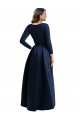 Comprare Blu marino scuro Abito da ballo Scollatura a V Spandex Lunga Asimmetrico Formali Abiti da damigella donore / Abiti da sera / Abiti da ballo