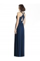 Comprare Blu marino scuro Linea A Scollatura a V Chiffona Lunga Abiti da damigella donore