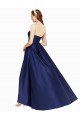 Comprare Blu marino scuro Linea A Senza spalline Raso Lunga Asimmetrico Formali Abiti da damigella donore / Abiti da sera / Abiti da ballo