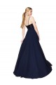 Comprare Blu marino scuro Linea A Sottili Chiffona Paillettes Lunga Abiti da damigella donore / Abiti da ballo