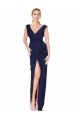 Comprare Blu marino scuro Stile sirena Alto Collo Chiffona Lunga Formali Abiti da damigella donore / Abiti da sera / Abiti da ballo