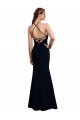 Comprare Blu marino scuro Stile sirena Capestro Chiffona Lunga Abiti da damigella donore