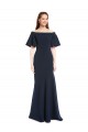 Comprare Blu marino scuro Stile sirena Crespo Elastico Lunga Formali Abiti da damigella donore / Abiti da sera / Abiti da ballo