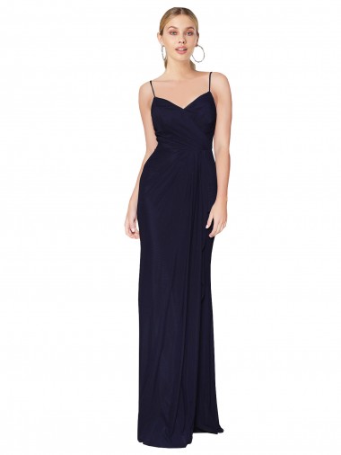 Comprare Blu marino scuro Stile sirena Sottili Chiffona Lunga Formali Abiti da damigella donore / Abiti da sera / Abiti da ballo
