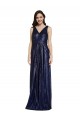 Comprare Blu marino scuro Tubino Scollatura a V Paillettes Lunga Formali Abiti da damigella donore / Abiti da sera / Abiti da ballo