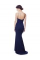 Comprare Blu navy Stile sirena Sottili Alto Collo Crespo Elastico Lunga Formali Abiti da damigella donore / Abiti da sera / Abiti da ballo