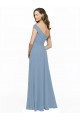 Comprare Blu polveroso Linea A Chiffona Lunga Abiti da damigella donore