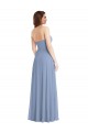 Comprare Blu polveroso Linea A Senza spalline Chiffona Lunga Abiti da damigella donore