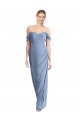Comprare Blu polveroso Stile sirena Chiffona Lunga Abiti da damigella donore