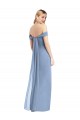 Comprare Blu polveroso Stile sirena Chiffona Lunga Abiti da damigella donore