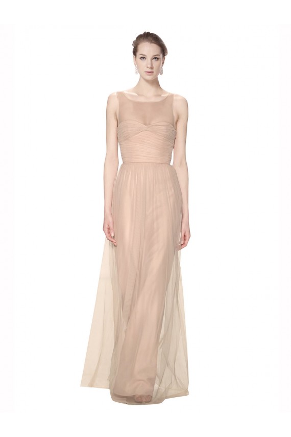 Comprare Blush 95 Tubino Illusione Innamorato Tulle Lunga Abiti da damigella donore