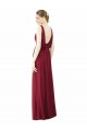 Comprare Borgogna Linea A Scollatura a V Chiffona Lunga Abiti da damigella donore