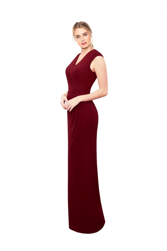 Comprare Borgogna Stile sirena Alto Collo Chiffona Lunga Abiti da damigella donore / Abiti da ballo