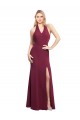 Comprare Borgogna Stile sirena Capestro Chiffona Lunga Abiti da damigella donore
